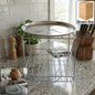 Stainless steel multipurpose kitchen utensils stand with dual-layer design