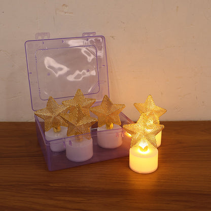 LED Star Candles glowing beautifully in festive and home decoration setup