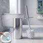 Toilet cleaning brush with sturdy fibers and long handle for deep cleaning in bathrooms