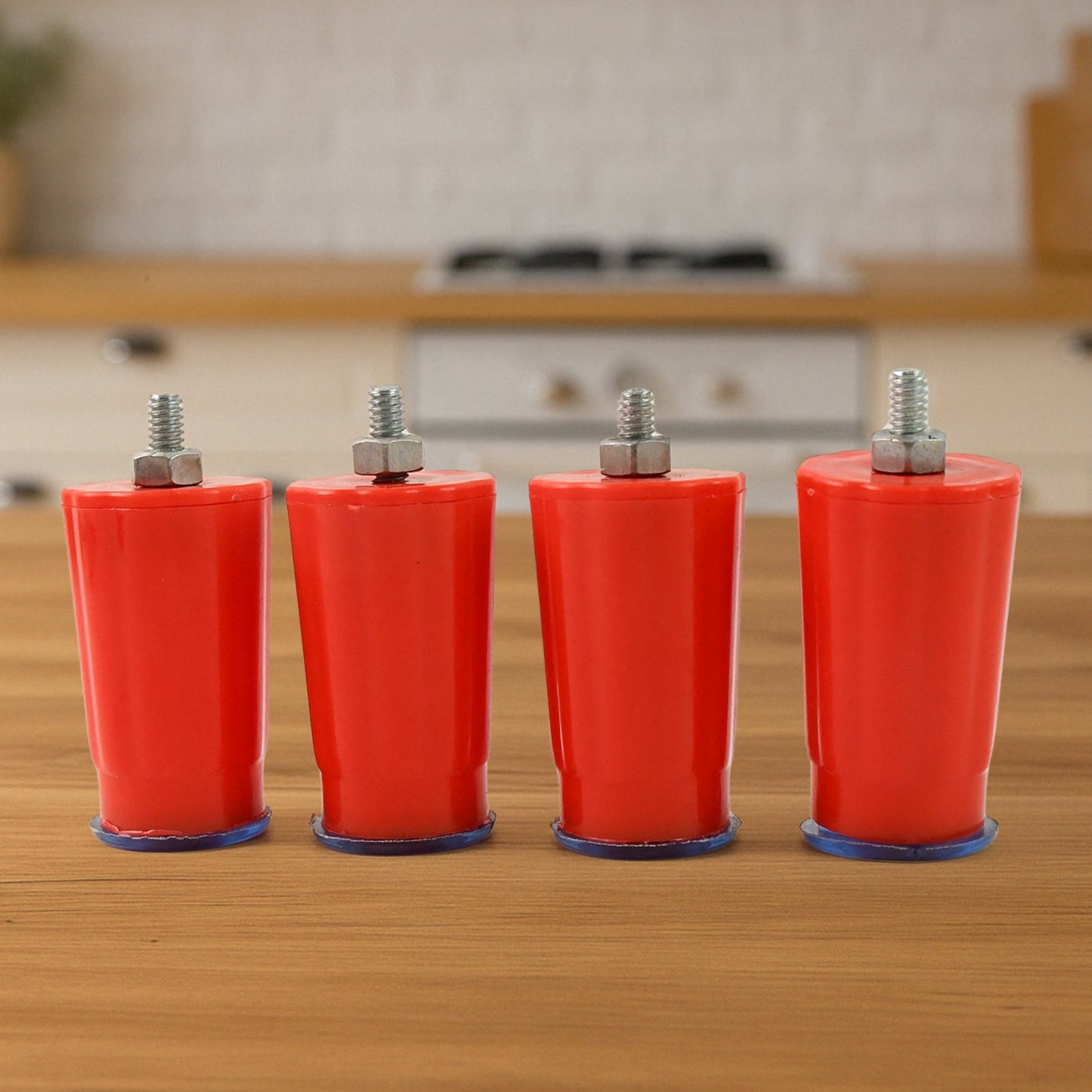 Heavy-duty universal gas stove legs with durable rubber coating.