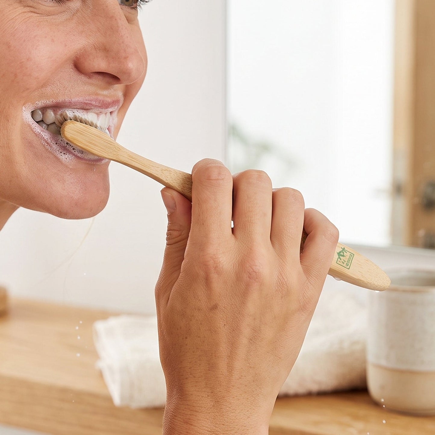 Soft Bristle Bamboo Toothbrush, Eco-Friendly Wooden Toothbrush for Travel (1 Pc)
