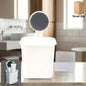 Wall mounted toothbrush holder with adhesive maintaining tidy bathroom storage.