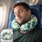U shaped neck pillow green leaf