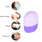Purple ice roller for face and eye with ergonomic grip on white background