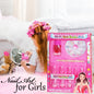 A vibrant Gamevana Girls Nail Art Kit laid out with various tools and artificial nails for creative play.