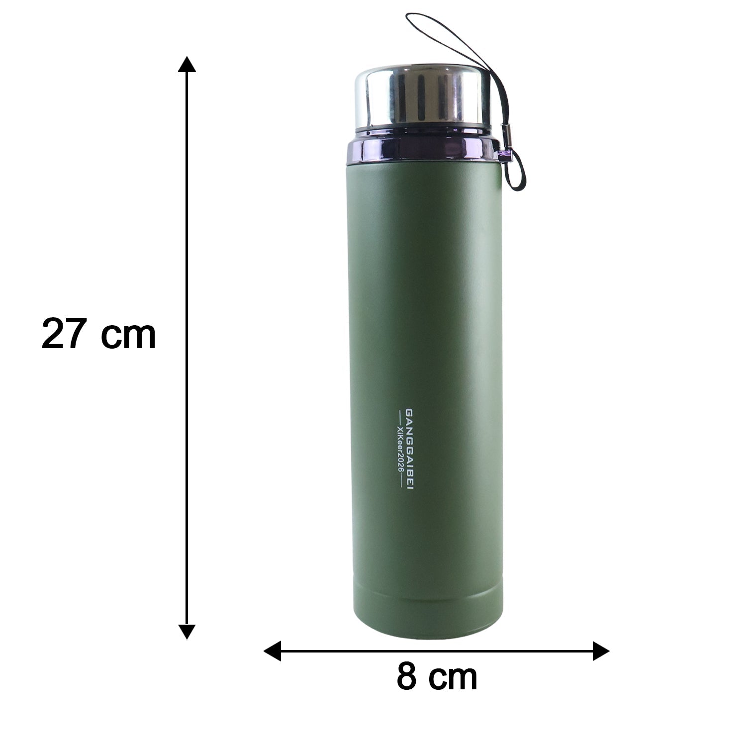 Durable stainless steel insulated flask with screw cup lid