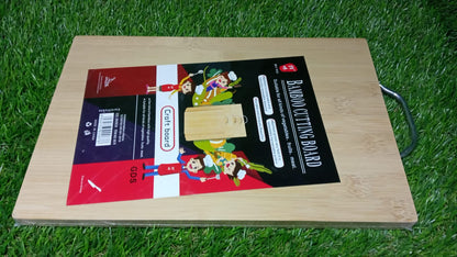 Product shot of a thick bamboo kitchen board, highlighting its robust design.