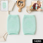 Mint green toddler wool knit knee protector leg warmer on white background