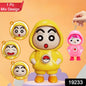 Mixed colour Face Changing Keychain showing its three different expressions.