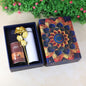 Coffee Almonds Gift Hamper with elegant golden rose and stainless steel bottle in luxury box