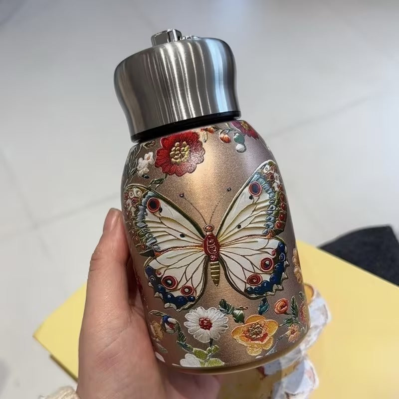 Premium Stainless Steel Printed Water Bottle | Vintage Art Design | Leakproof Travel Bottle