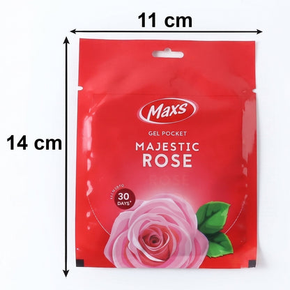 Side view of Maxs gel air freshener showing size and design