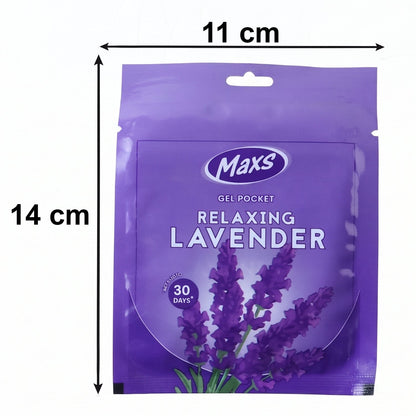 Maxs Lavender Gel Air Freshener packaging details.