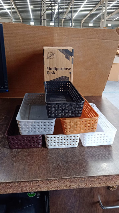 Lifestyle shot showing the desk organizer tray improving storage in a home setting.
