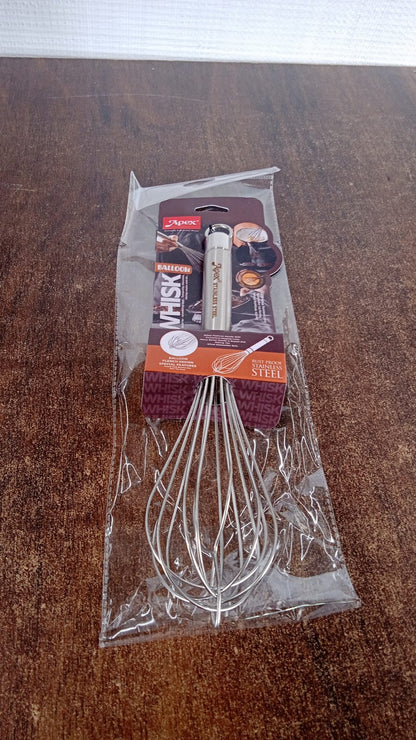 Polished balloon whisk wires of Apex stainless steel hand whisk
