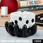 Ceramic ashtray with colourful retro groove design for smokers