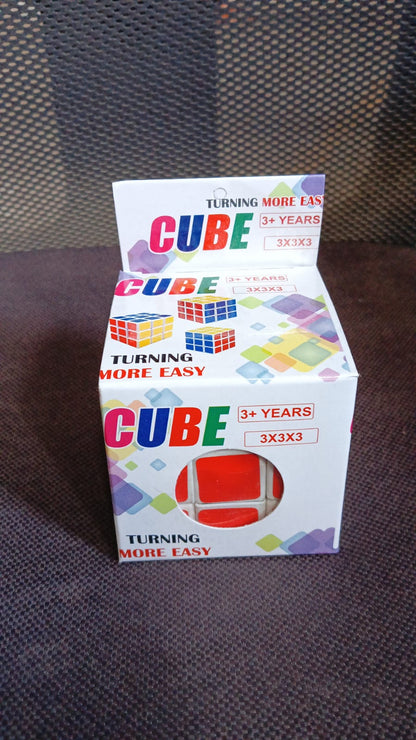 The retail packaging for the Rubik's Cube 3x3 Solving Kit, perfect for gifting and display.