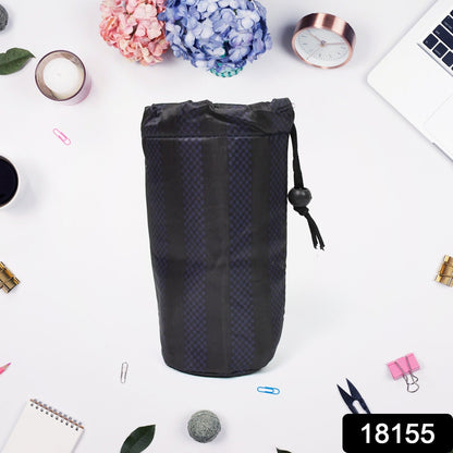 Close-up of the washable rope pencil pouch, highlighting its texture and secure closure.