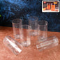 Apex set of six clear unbreakable plastic drinking glasses with faceted design