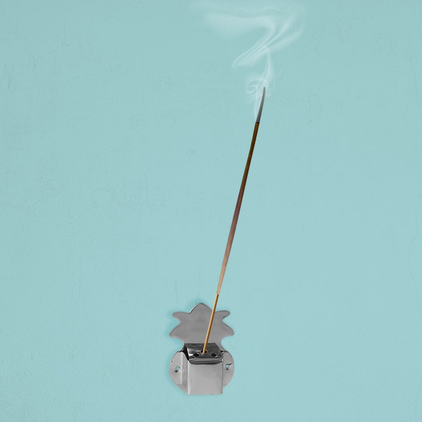 Set of four silver finish wall-mounted agarbatti holders for incense sticks