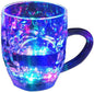 LED Glass Cup glowing with vibrant rainbow colours on a dark background.