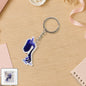Glossy cartoon character acrylic keychain with fun expression attached to keyring