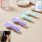 Set of 4 mini tool shape hair clips with fork and spade designs