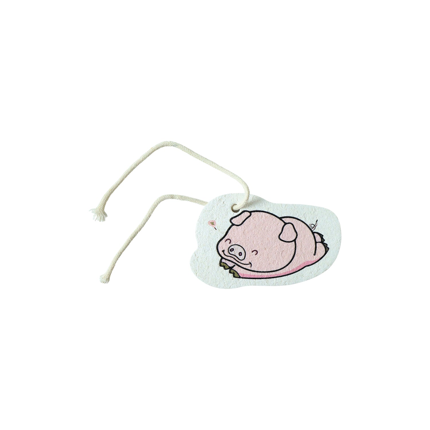 Cartoon printed bath scrubber sponge laid flat, showcasing its playful design.