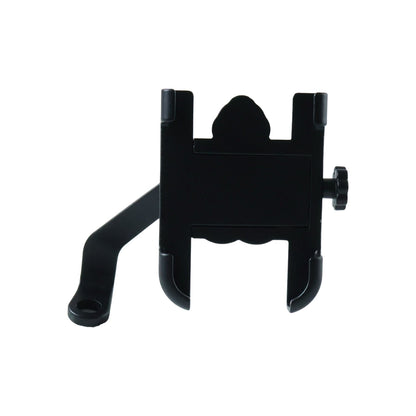 Side profile of the durable metal bike phone holder, highlighting its compact and sleek design.