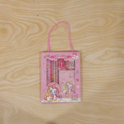 Unicorn theme school stationery set