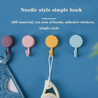 Installation of waterproof adhesive wall hooks on tile surface