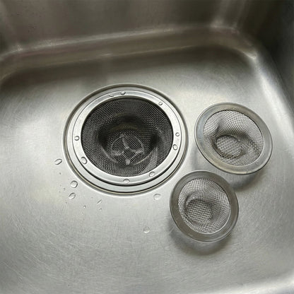 Drainage mesh strainer for sinks, made of durable stainless steel