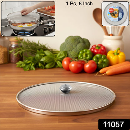 Fine mesh stainless steel food net cover lid protecting food from insects.