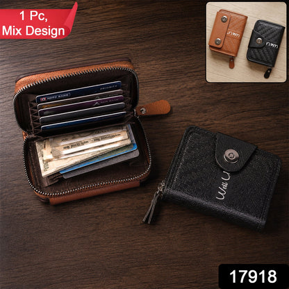 Black Zip-Around Card Holder Wallet – Secure Multi-Card Organizer
