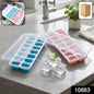 Ice cube tray with 14-grid design and lid for hygienic freezing