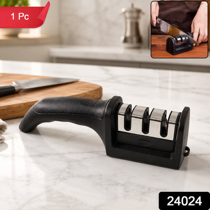 3 Stage Manual Knife Sharpener Tool for Steel and Ceramic Knives Kitchen (1 Pc) view 2