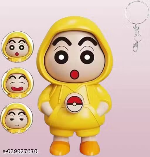Shinchan Face Changing Keychain Cute Cartoon Key Ring with Three Expressions Anime Gift for Kids & Fans
