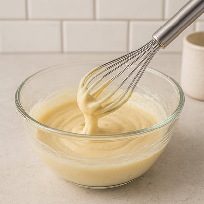 Durable stainless steel whisk ideal for home cooking and baking