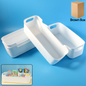 White plastic stackable storage basket set with four organizers